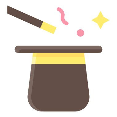 Sihirli gösteri simgesi, doğum günü ve partiyle ilgili vektör illüstrasyonu