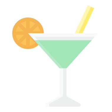 Kokteyl simgesi, doğum günü ve partiyle ilgili vektör illüstrasyonu