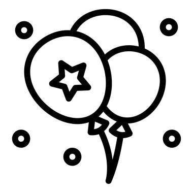 Balon simgesi, doğum günü ve partiyle ilgili vektör illüstrasyonu