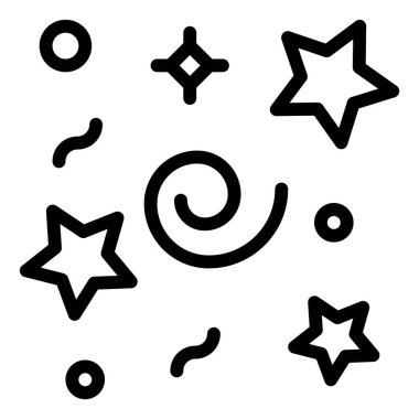 Konfeti simgesi, doğum günü ve partiyle ilgili vektör illüstrasyonu