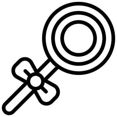 Lolipop simgesi, doğum günü ve partiyle ilgili vektör illüstrasyonu