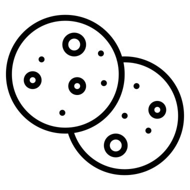 Kurabiye simgesi, doğum günü ve partiyle ilgili vektör illüstrasyonu