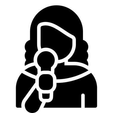 Kadın şarkı ikonu, doğum günü ve partiyle ilgili vektör illüstrasyonu