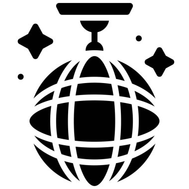 Disko topu simgesi, doğum günü ve partiyle ilgili vektör illüstrasyonu