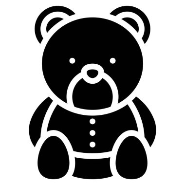 Oyuncak ayı simgesi, doğum günü ve partiyle ilgili vektör illüstrasyonu