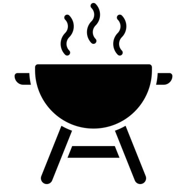 Barbekü ızgara simgesi, doğum günü ve partiyle ilgili vektör illüstrasyonu