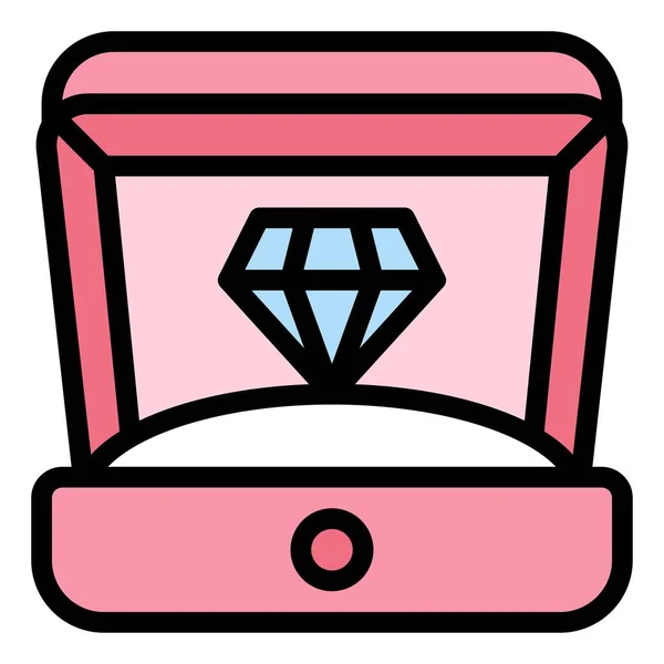 Diamond Box Icoon Verjaardag Feest Gerelateerde Vector Illustratie — Stockvector