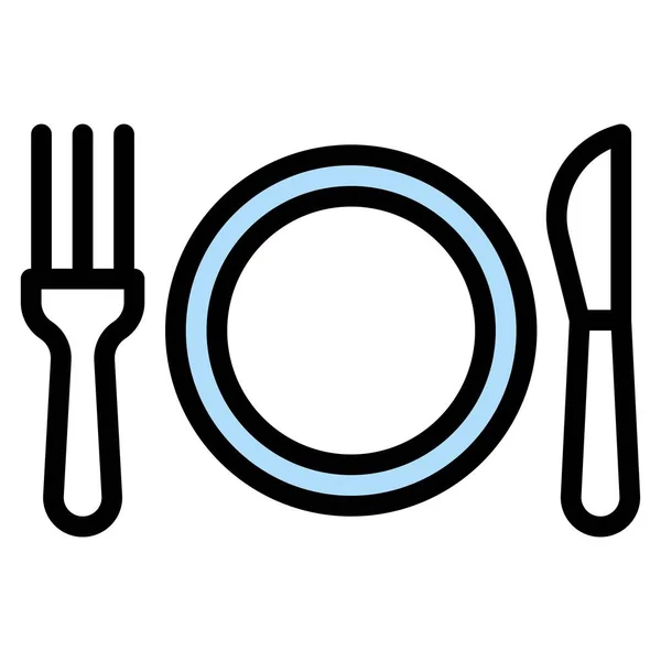 Ikon Fork Dish Dan Knife Ulang Tahun Dan Pihak Terkait - Stok Vektor