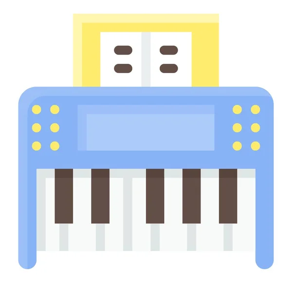 Musical Keyboard Icon Birthday Party Related Vector Illustration — Stock Vector