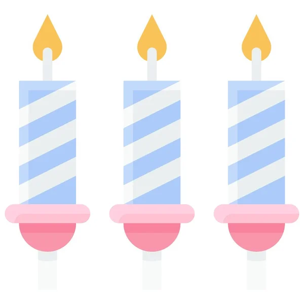 Kerzen Symbol Geburtstag Und Party Bezogene Vektorillustration — Stockvektor