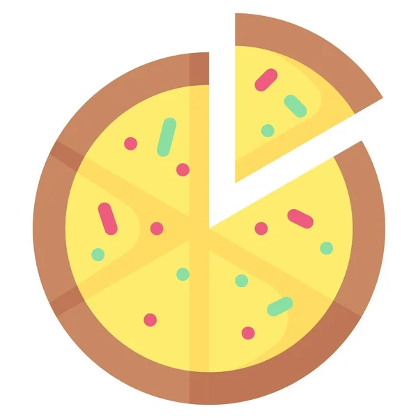 Pizza Ikon Születésnap Fél Kapcsolódó Vektor Illusztráció — Stock Vector