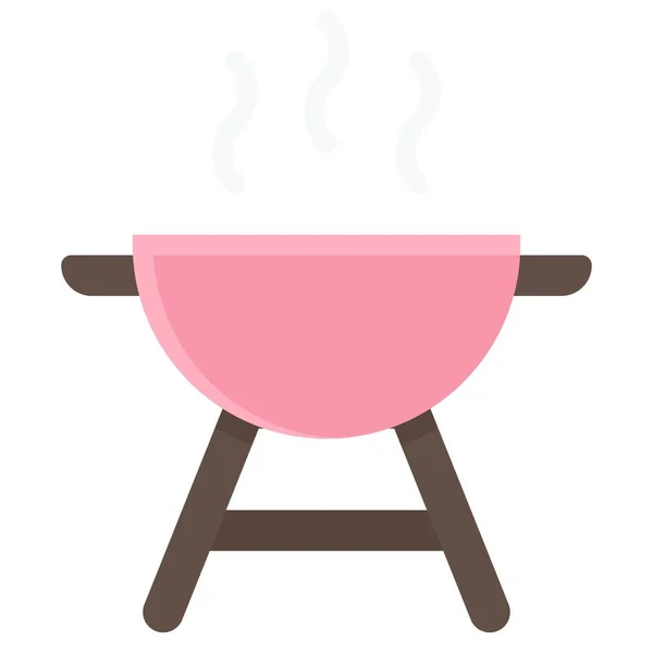 Barbeque Grill Icon Birthday Party Related Vector Illustration — Stock Vector