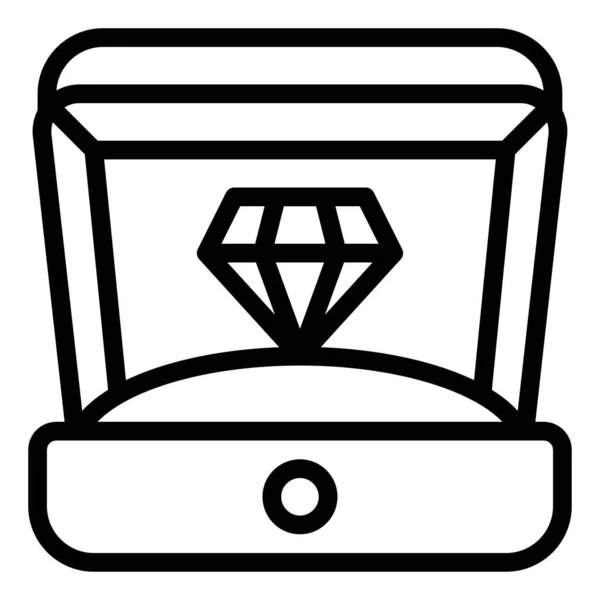 Diamond Box Icoon Verjaardag Feest Gerelateerde Vector Illustratie — Stockvector