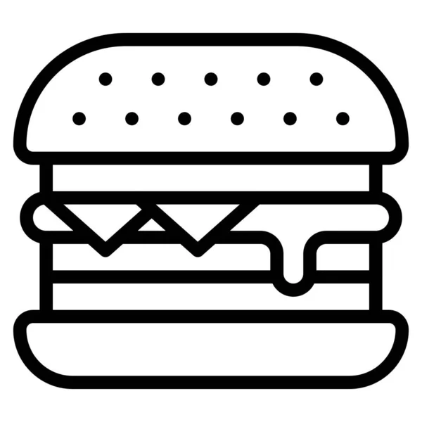 Иконка Гамбургера День Рождения Связанная Вечеринкой Векторная Иллюстрация — стоковый вектор