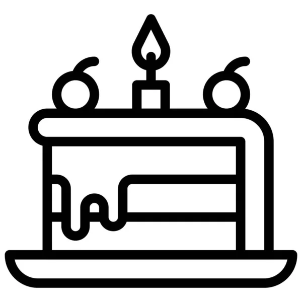 Pièce Icône Gâteau Illustration Vectorielle Liée Anniversaire Fête — Image vectorielle