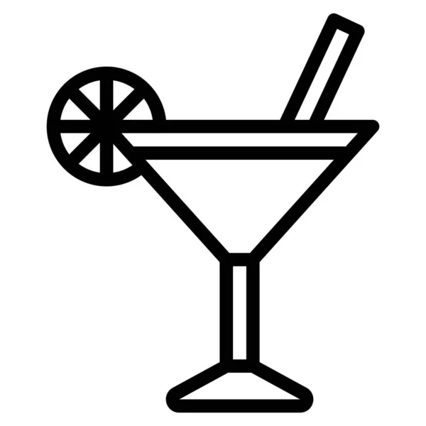 Cocktail Ikone Geburtstags Und Party Bezogene Vektorillustration — Stockvektor