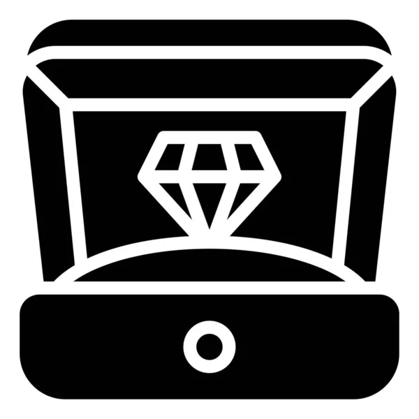 Diamond Box Icoon Verjaardag Feest Gerelateerde Vector Illustratie — Stockvector