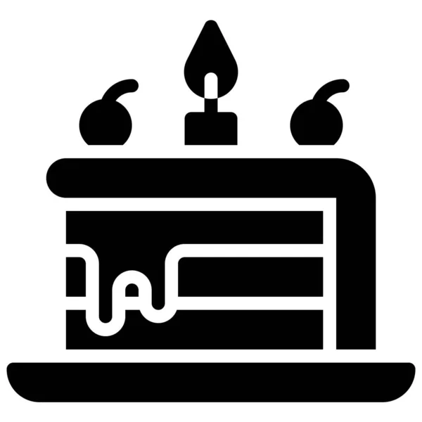 Иконка Торта День Рождения Связанные Вечеринкой Векторные Иллюстрации — стоковый вектор