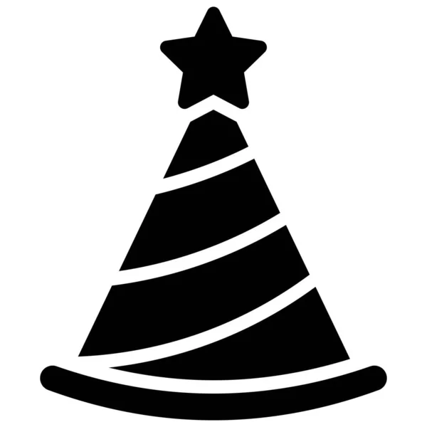 パーティー帽子のアイコン 誕生日とパーティー関連のベクトルイラスト — ストックベクタ