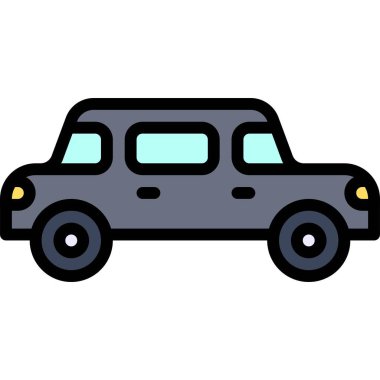 Salon simgesi, ulaşımla ilgili vektör illüstrasyonu