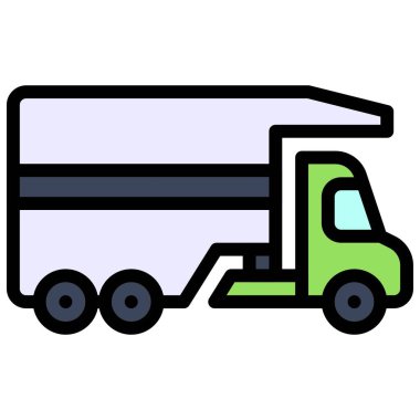 Yarı römork kamyon simgesi, ulaşımla ilgili vektör illüstrasyonu