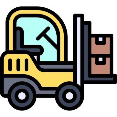 Forklift simgesi, ulaşımla ilgili vektör illüstrasyonu
