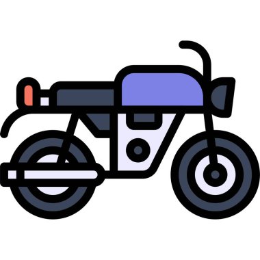 Chopper simgesi, ulaşımla ilgili vektör illüstrasyonu