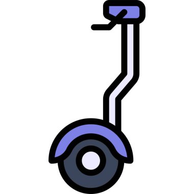 Uçan kaykay simgesi, ulaşımla ilgili vektör illüstrasyonu