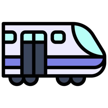 Mermi tren simgesi, ulaşım vektör illüstrasyonu