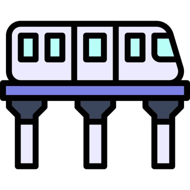 Skytrain simgesi, ulaşım bağlantılı vektör illüstrasyonu