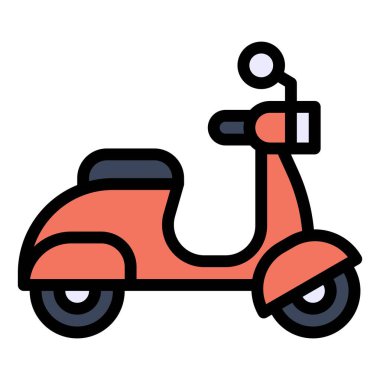 Motosiklet simgesi, ulaşımla ilgili vektör illüstrasyonu