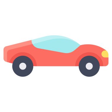 Spor araba simgesi, ulaşımla ilgili vektör illüstrasyonu