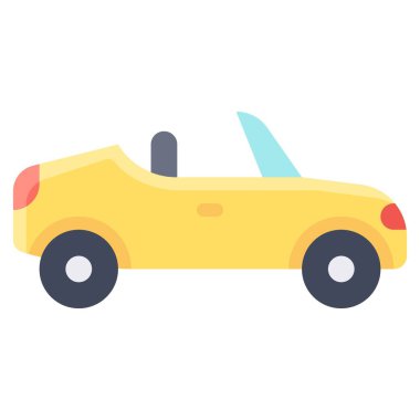 Spor araba simgesi, ulaşımla ilgili vektör illüstrasyonu