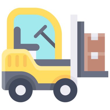 Forklift simgesi, ulaşımla ilgili vektör illüstrasyonu