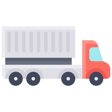 Kamyon simgesi, ulaşımla ilgili vektör illüstrasyonu