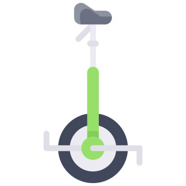 Tek tekerlekli bisiklet simgesi, ulaşımla ilgili vektör illüstrasyonu