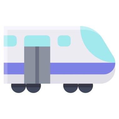 Mermi tren simgesi, ulaşım vektör illüstrasyonu