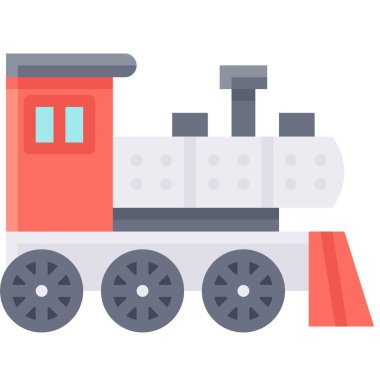 Lokomotif simgesi, ulaşımla ilgili vektör illüstrasyonu