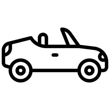 Spor araba simgesi, ulaşımla ilgili vektör illüstrasyonu