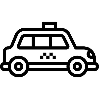 Taksi simgesi, ulaşımla ilgili vektör illüstrasyonu