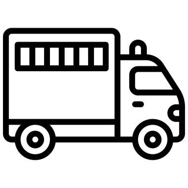 Mahkûm taşıma aracı simgesi, ulaşım vektör illüstrasyonu