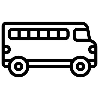 Otobüs simgesi, ulaşımla ilgili vektör illüstrasyonu