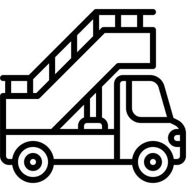 Merdiven Arabası simgesi, ulaşım bağlantılı vektör illüstrasyonu