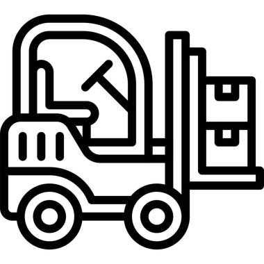 Forklift simgesi, ulaşımla ilgili vektör illüstrasyonu