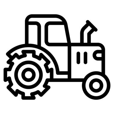 Traktör simgesi, ulaşım bağlantılı vektör illüstrasyonu