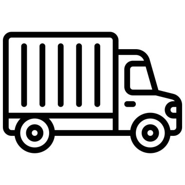 Kamyon simgesi, ulaşımla ilgili vektör illüstrasyonu