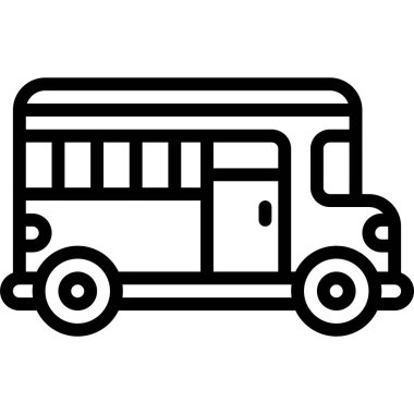 Okul servisi simgesi, ulaşımla ilgili vektör illüstrasyonu