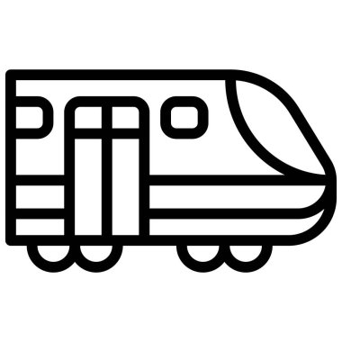 Mermi tren simgesi, ulaşım vektör illüstrasyonu