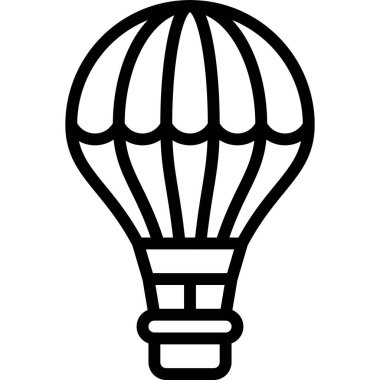 Sıcak hava balonu simgesi, ulaşımla ilgili vektör illüstrasyonu