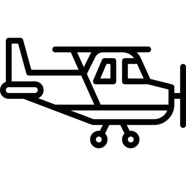 Uçak simgesi, ulaşımla ilgili vektör illüstrasyonu